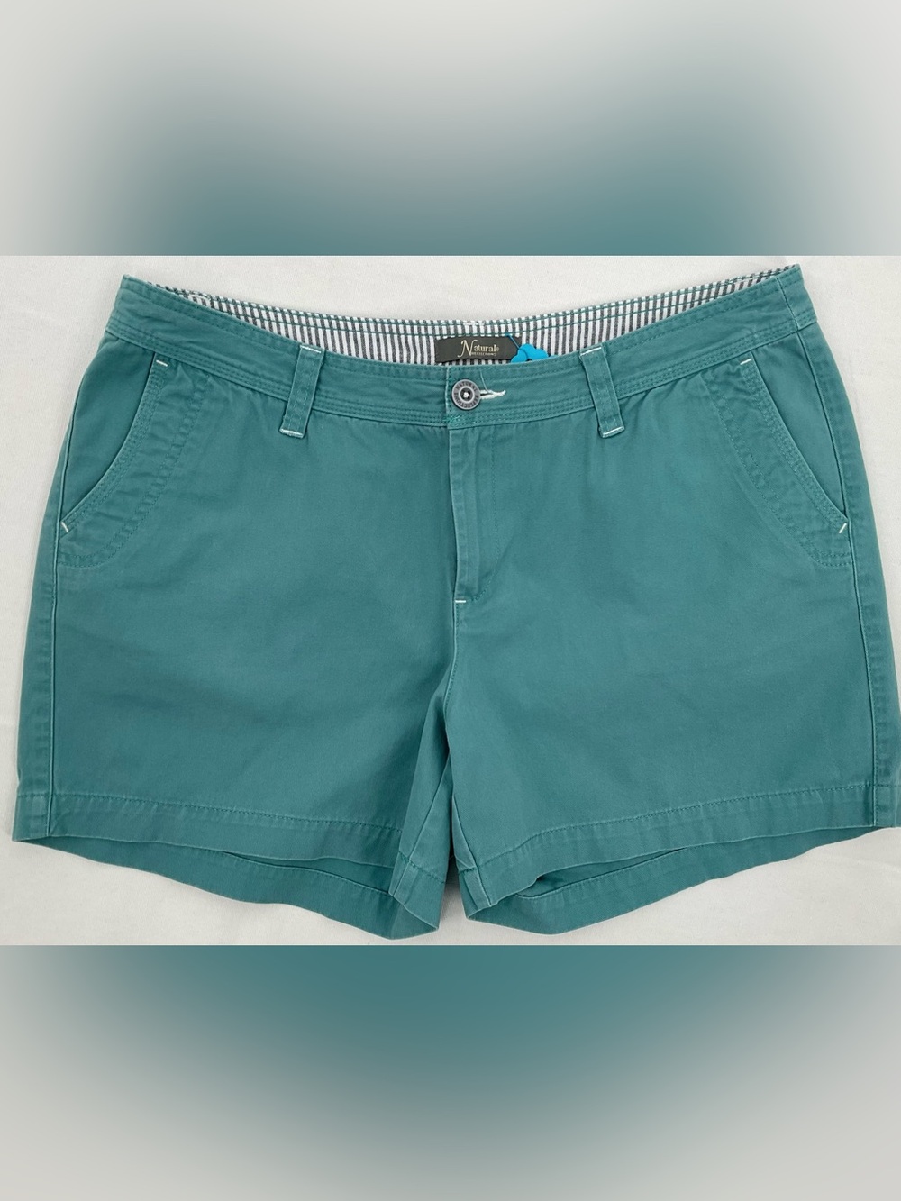 Natural Reflections Teal Women’s Chino Shorts Bass Pro Size 14 4.5” Inseam 100%